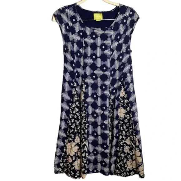 Anthropologie Dress Women’s Sz Small Maeve Indiga Patchwork Boho Corset Tassel - Picture 4 of 12